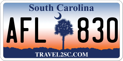 SC license plate AFL830