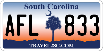 SC license plate AFL833