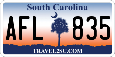 SC license plate AFL835