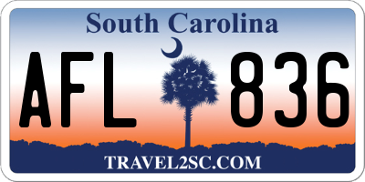 SC license plate AFL836