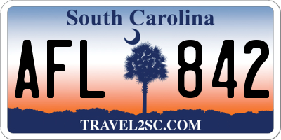 SC license plate AFL842