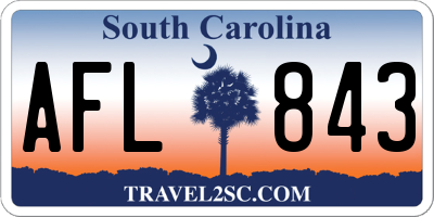 SC license plate AFL843