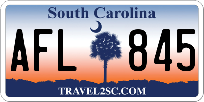 SC license plate AFL845