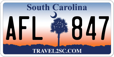 SC license plate AFL847