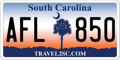 SC license plate AFL850
