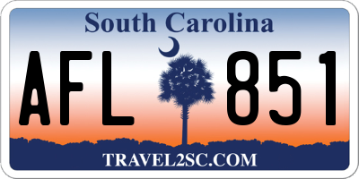 SC license plate AFL851