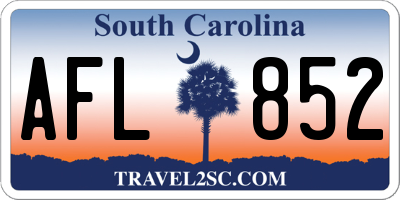 SC license plate AFL852