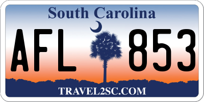 SC license plate AFL853