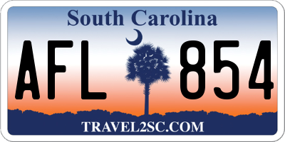 SC license plate AFL854