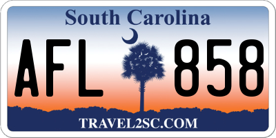 SC license plate AFL858