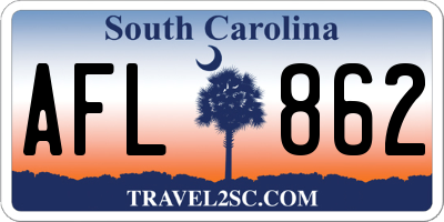 SC license plate AFL862