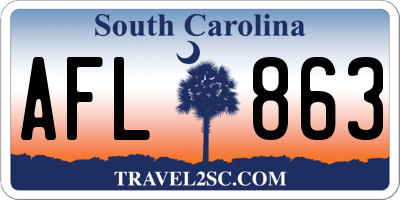SC license plate AFL863