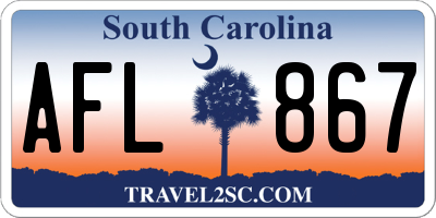 SC license plate AFL867
