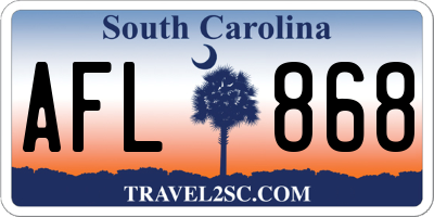 SC license plate AFL868