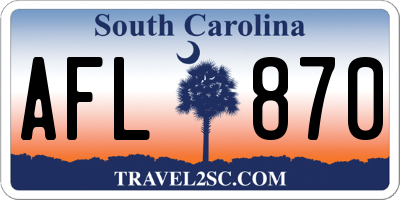 SC license plate AFL870