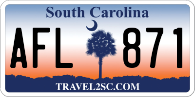 SC license plate AFL871