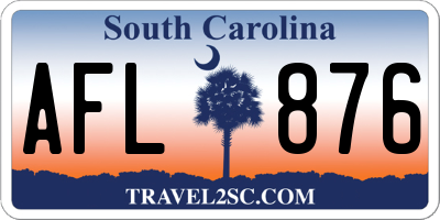 SC license plate AFL876