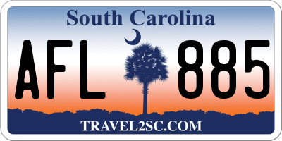 SC license plate AFL885