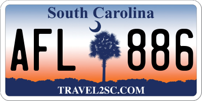 SC license plate AFL886