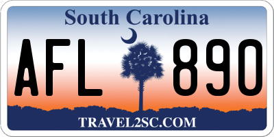 SC license plate AFL890