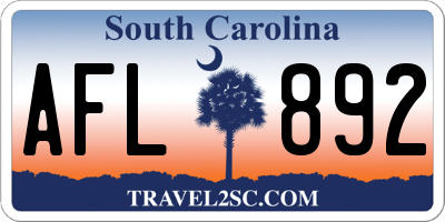 SC license plate AFL892