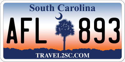 SC license plate AFL893