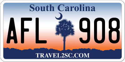 SC license plate AFL908