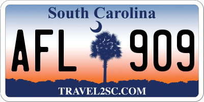 SC license plate AFL909