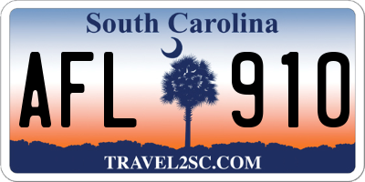 SC license plate AFL910