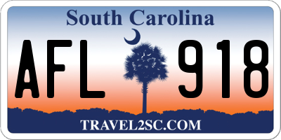 SC license plate AFL918