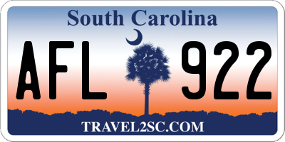 SC license plate AFL922