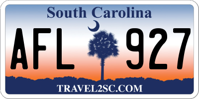 SC license plate AFL927