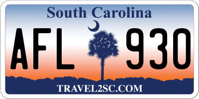 SC license plate AFL930