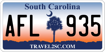 SC license plate AFL935