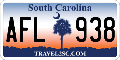 SC license plate AFL938