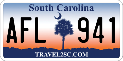 SC license plate AFL941