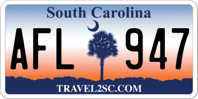SC license plate AFL947
