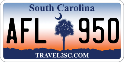 SC license plate AFL950