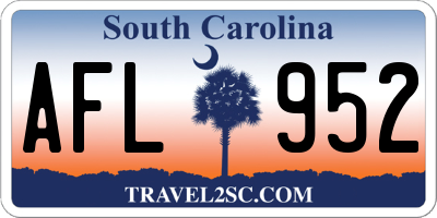 SC license plate AFL952