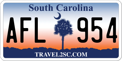 SC license plate AFL954