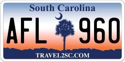 SC license plate AFL960
