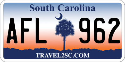 SC license plate AFL962