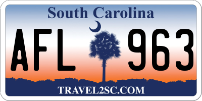 SC license plate AFL963