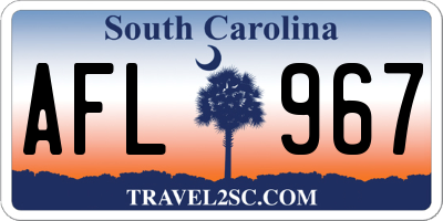 SC license plate AFL967