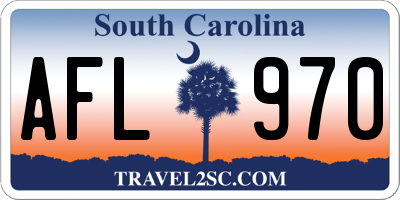 SC license plate AFL970