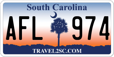 SC license plate AFL974