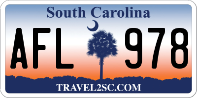 SC license plate AFL978