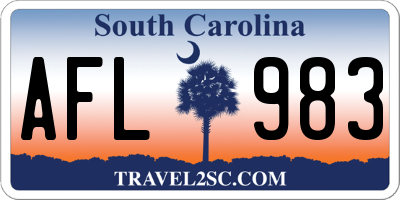 SC license plate AFL983
