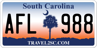 SC license plate AFL988