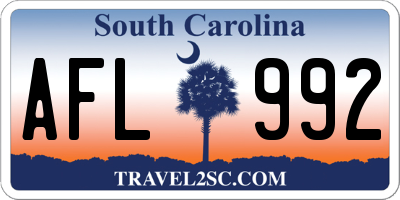 SC license plate AFL992